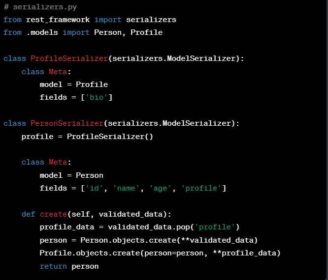 DRF serializers - Serializer in DRF. In Django, serializers are components… | by ...