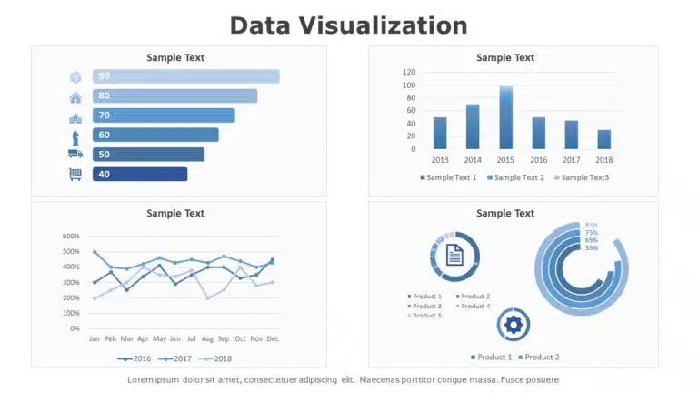 Data visualization dashboard with charts - Free Blue Data Visualization Dashboard with Iconic Bar and Line ...