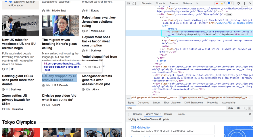 Python code with news headlines - How to get the Daily News using Python - GeeksforGeeks