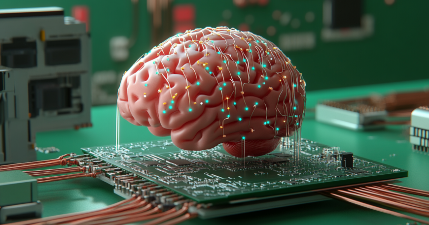 data center network switch with glowing cables - Dynamic network cables connect to glowing server ports, signifying ...