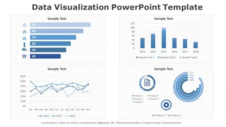 Data visualization dashboard with charts - Free Blue Data Visualization Dashboard with Iconic Bar and Line ...