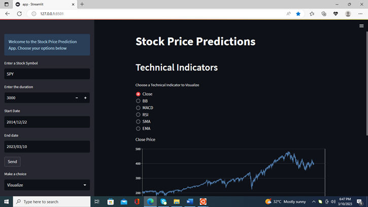 Python code stock chart - Python Streamlit – I Made This Stock Price Prediction App – Be on ...