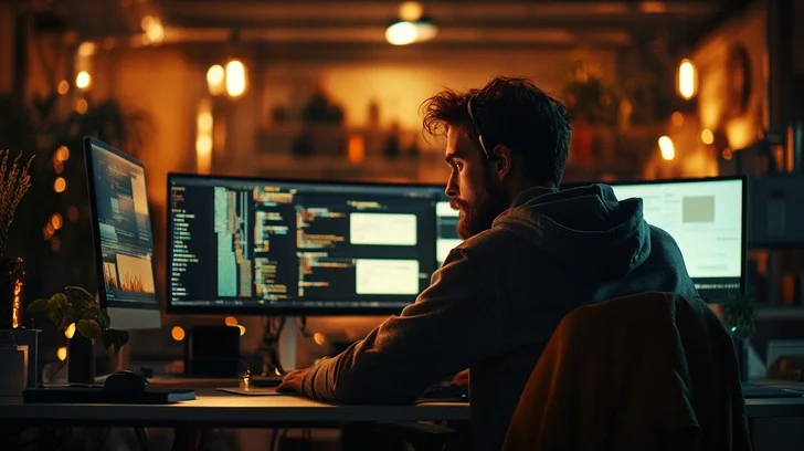 programmer working late night - Free Nighttime Coding Session Image - Programming, Coder ...