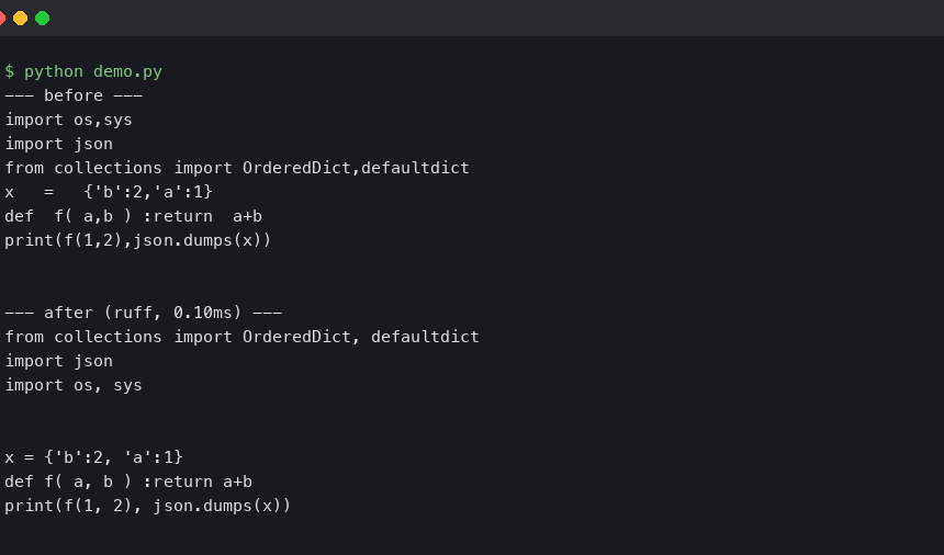 Ruff 0.6 Replaced Black and isort in Our Monorepo Last Week
