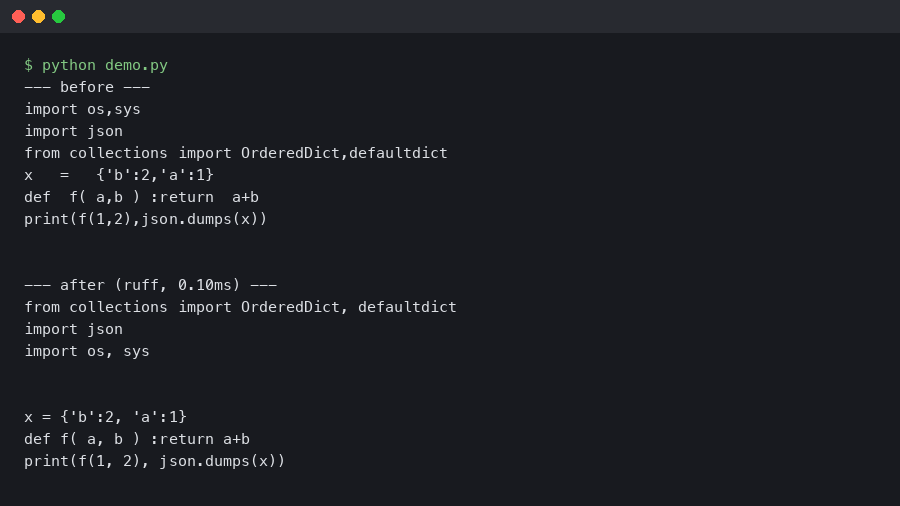 Ruff 0.6 Replaced Black and isort in Our Monorepo Last Week
