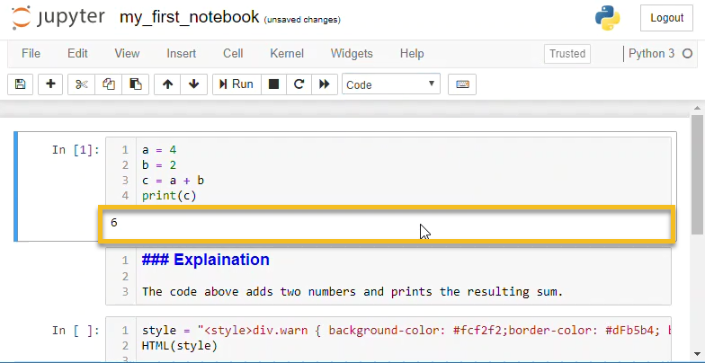 Jupyter Notebook interface - The Jupyter Notebook Interface - Problem Solving with Python