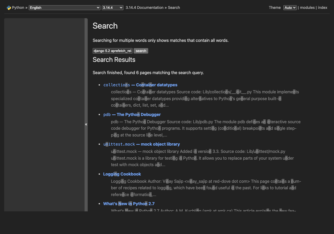 Official documentation for django 5.2 aprefetch_related n+1