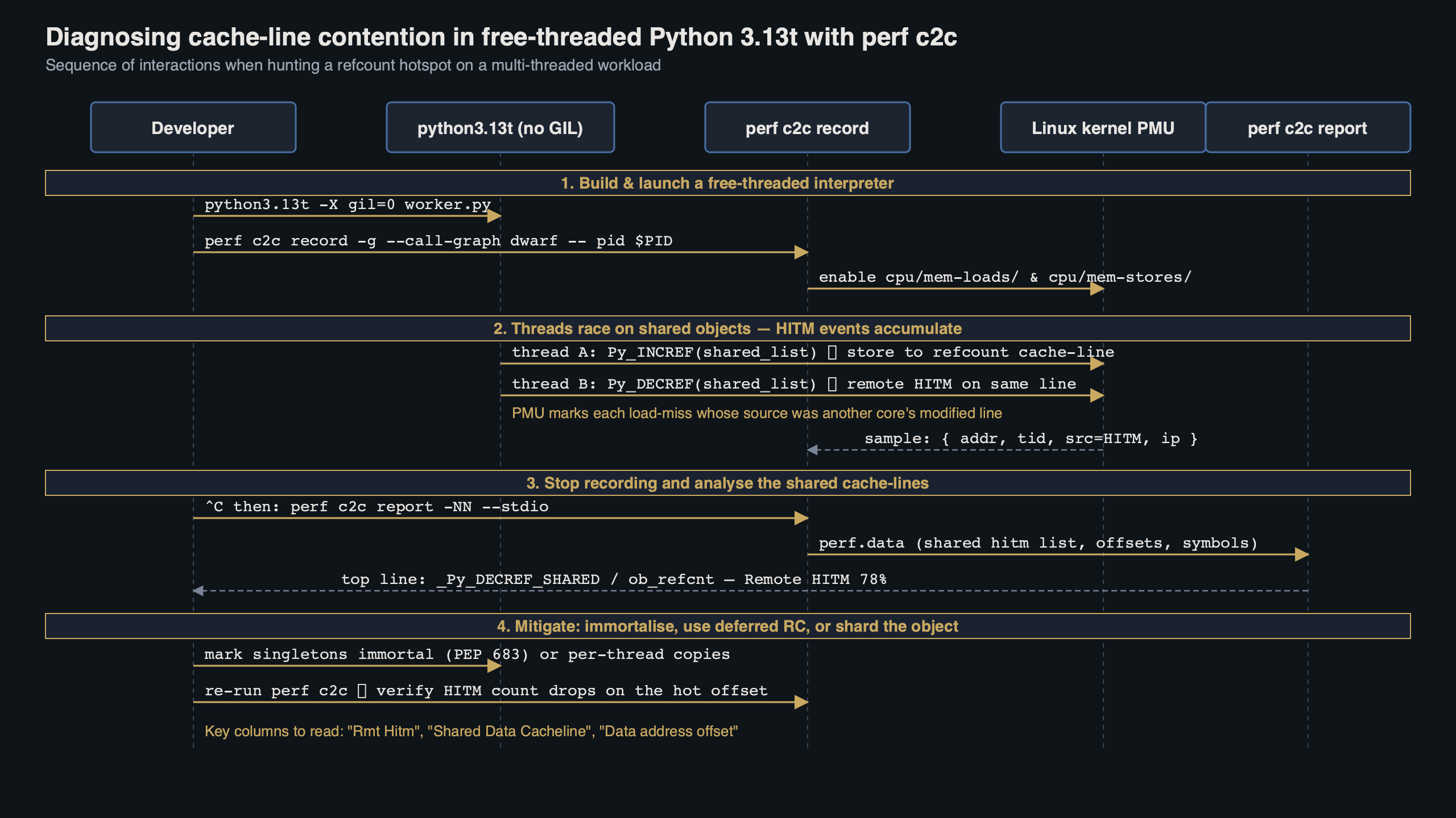 Topic diagram for Free-Threaded Python 3.13t: Measuring Contention With perf c2c