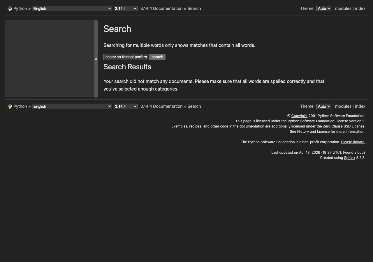 Official documentation for litestar vs fastapi performance benchmark