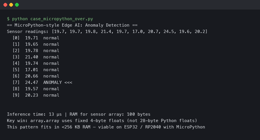 Terminal output for The Case for MicroPython Over C on Edge AI Devices